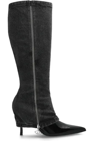 Diesel 100 mm laarzen met denim vlak