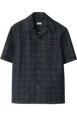 Burberry Geruit denim overhemd