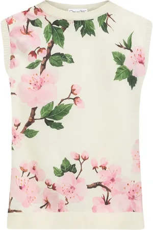 Oscar de la Renta Zijden tanktop met print