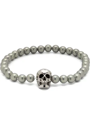 Alexander McQueen Armband met doodskop en parel