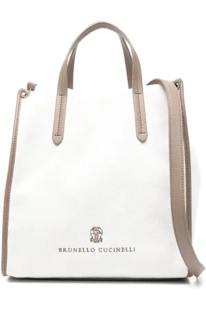 Brunello Cucinelli Shopper met geborduurd logo