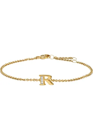 David Yurman 18kt geelgouden Petite Pavé Initial armband met diamanten