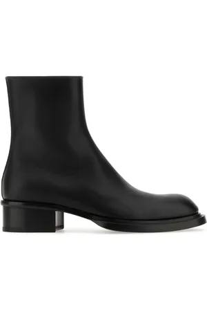 Alexander McQueen Cuban Stack leren laarzen