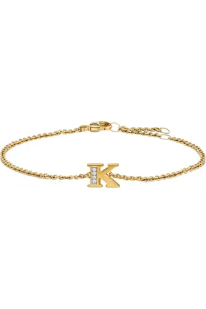 David Yurman 18kt geelgouden Petite Pavé Initial armband met diamanten