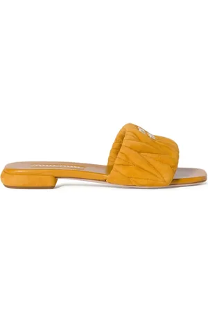 Miu Miu Matelassé suède slippers