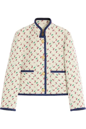 VALENTINO GARAVANI PADDED CABAN WITH CHERRYFIC PRINT JACQUARD