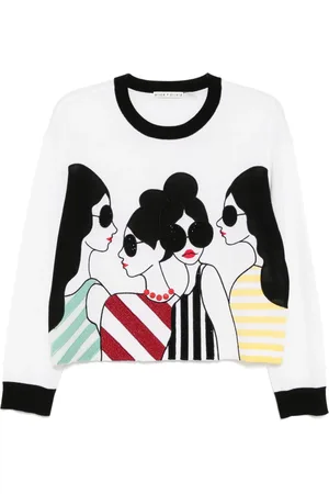 ALICE+OLIVIA Gleeson trui met gezicht