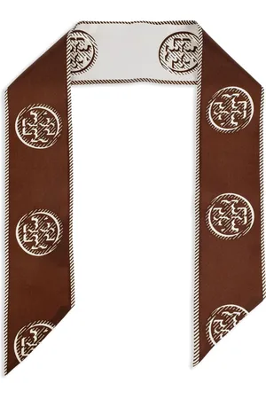 Tory Burch Monogrammed silk scarf