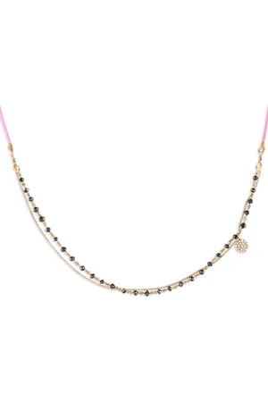 Aaron Basha 18kt roségouden halsketting met diamant