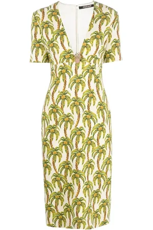 Roberto Cavalli Jurk met palmboomprint