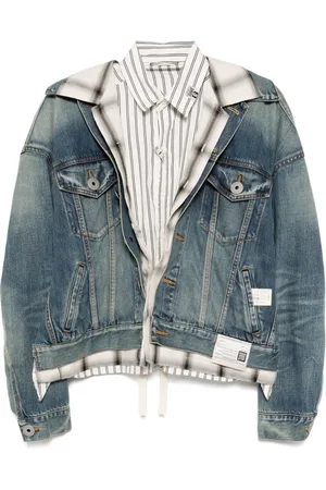 Maison Mihara Yasuhiro Gelaagd denim jack met open rug