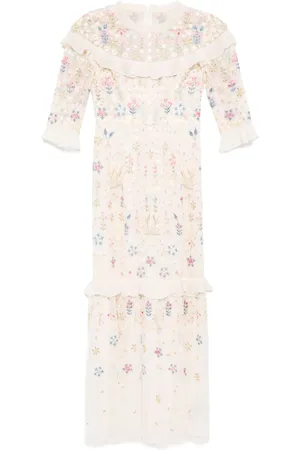 Needle & Thread Avondjurk met geborduurde bloemen