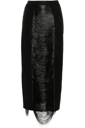 Alexander McQueen Kokerrok met franje en vlakken