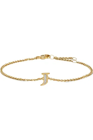 David Yurman 18kt geelgouden Petite Pavé Initial armband met diamanten