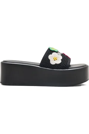 Marc Jacobs The Daisy gehaakte slippers met plateauzool