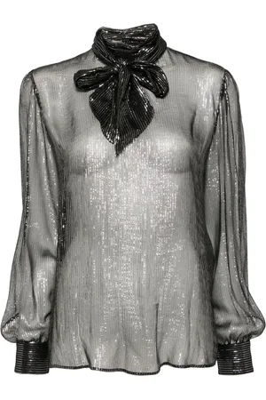 Tom Ford Lavalliere blouse met lange mouwen