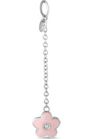 Aaron Basha 18k witgouden bedel met diamant