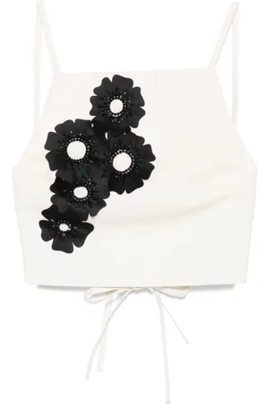 Msgm Top met bloemenapplicatie