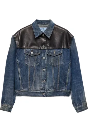 Prada Denim jack met vlakken