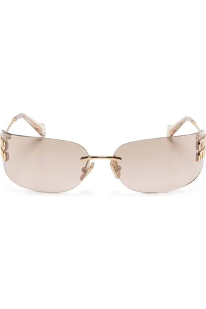 Miu Miu Zonnebril met logoplakkaat