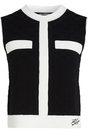 Karl Lagerfeld Mouwloze top met contrasterende afwerking