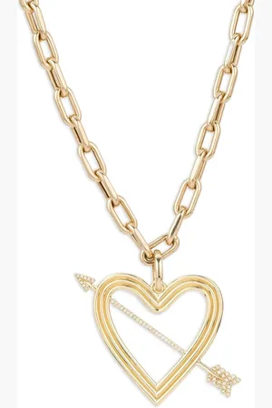 Adina Reyter 14kt geelgouden halsketting met diamant