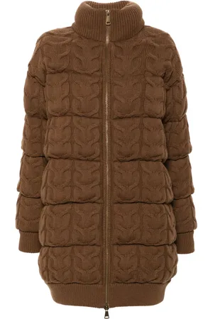 Max Mara Grofgebreide gewatteerde jas