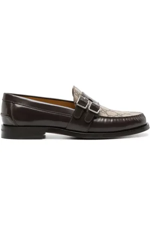 Gucci GG Supreme leren loafers