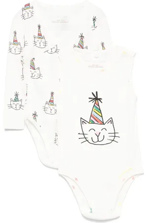 Stella McCartney Twee rompers met kattenprint