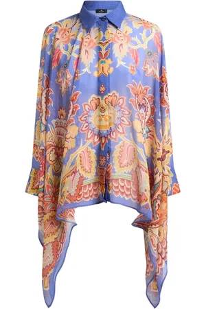Etro Poncho met bloemenprint