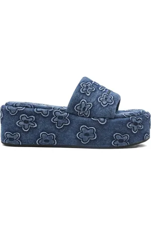 Marc Jacobs The Daisy denim sandalen met plateauzool