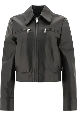 Max Mara Leren jack met rits