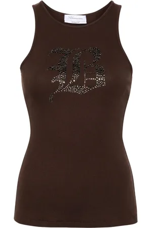 BLUMARINE Ribgebreide tanktop met stras