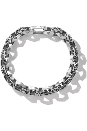David Yurman Sterling zilveren Torqued gefacetteerde schakelarmband (11.6mm)