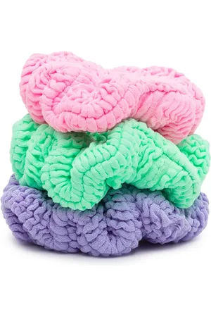 Hunza G Drie scrunchies met seersucker