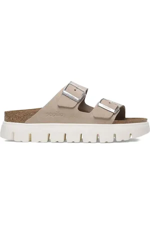 Birkenstock Arizona sandalen met plateauzool en dubbele gesp