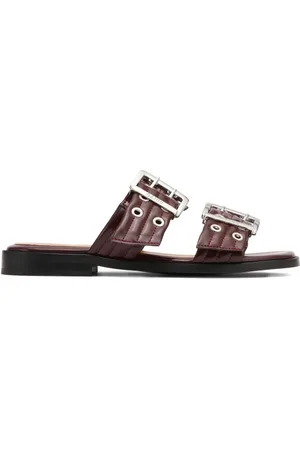 Ganni Leren sandalen