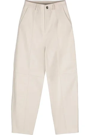ELEVENTY Leren broek met toelopende pijpen