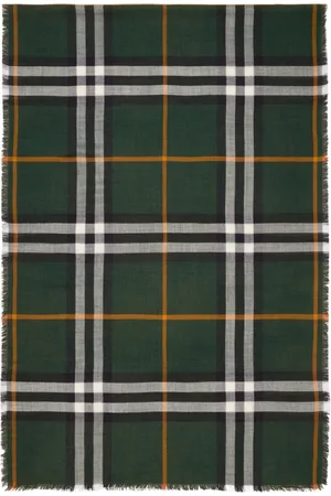 Burberry Gerafelde geruite sjaal