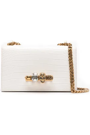 Alexander McQueen Schoudertas met sieraden reliëf