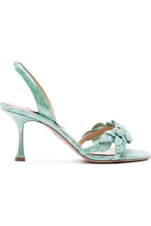 Aquazzura Glactic Flower 75 leren sandalen
