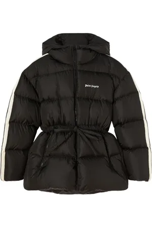 Palm Angels Donsjack met logoprint en ceintuur