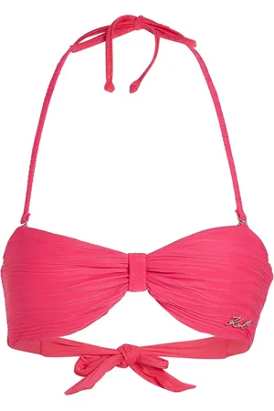 Karl Lagerfeld Geribbelde bandeau bikinitop