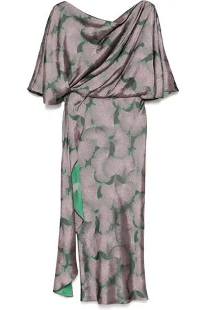 Amsale Gedrapeerde jurk met jacquard