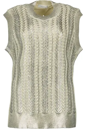 Paco rabanne Gebreide mouwloze top met textuur