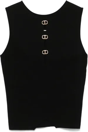 Twin-Set Tanktop met logoplakkaat