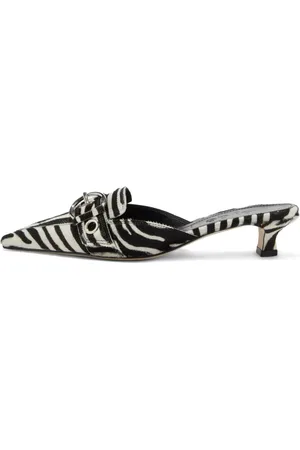 Aeyde Muiltjes met zebraprint en puntige neus