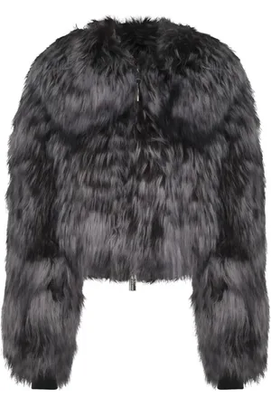 BLUMARINE Lammy jack met lange kraag en rits