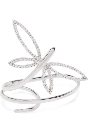 ANAPSARA 18kt witgouden ring met diamant en libelle patroon