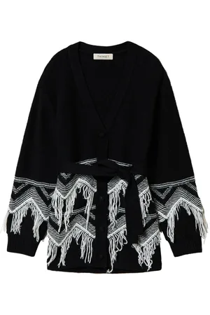 Twin-Set Vest met franje en ceintuur